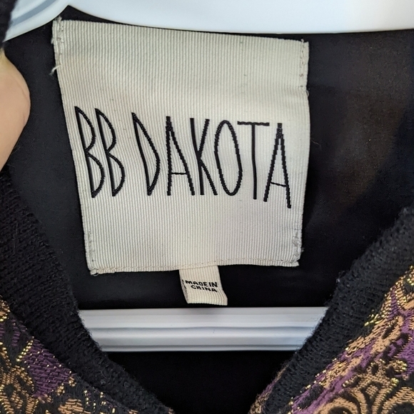 BB Dakota Joss Vintage Brocade Bomber Jacket small medium @E - Picture 8 of 11